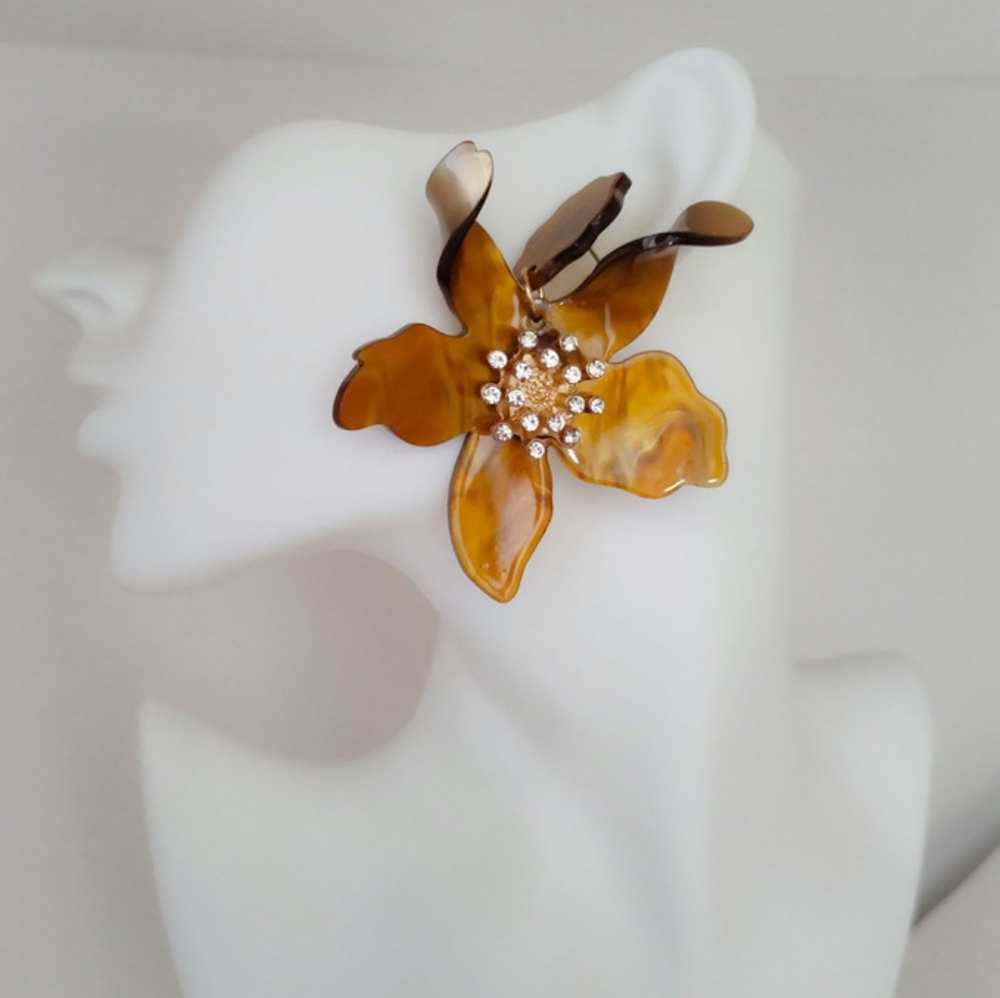 Upscale Autumn Floral Drop Spring Resort Wear  Earrings